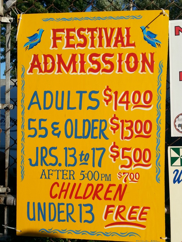 Prices for the Kutztown Folk Festival