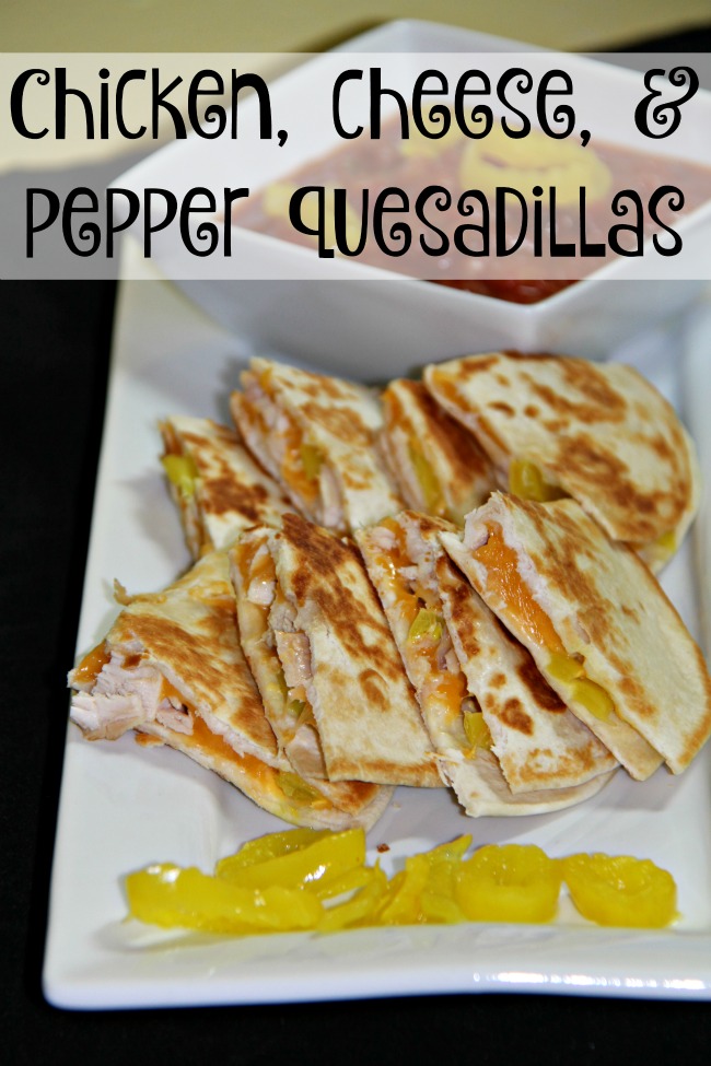 Chicken, cheese, & pepper quesadillas